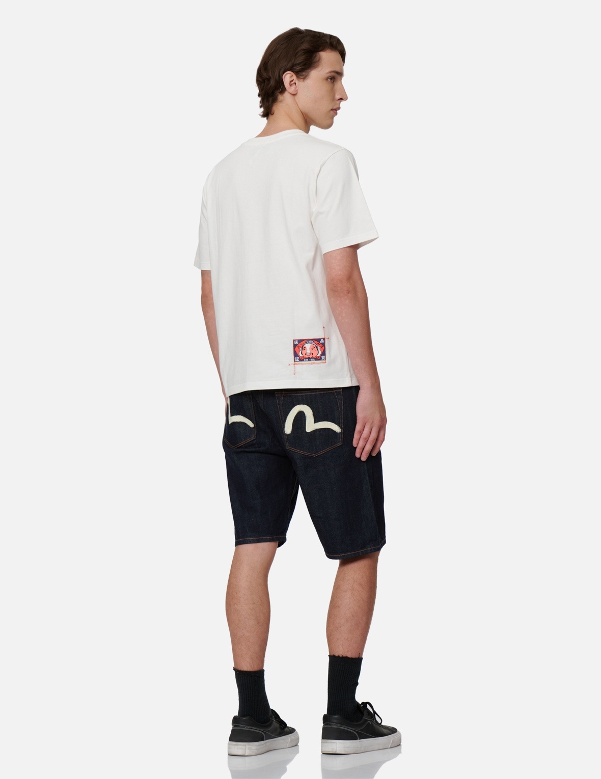 SEAGULL PRINT DENIM SHORTS - 3