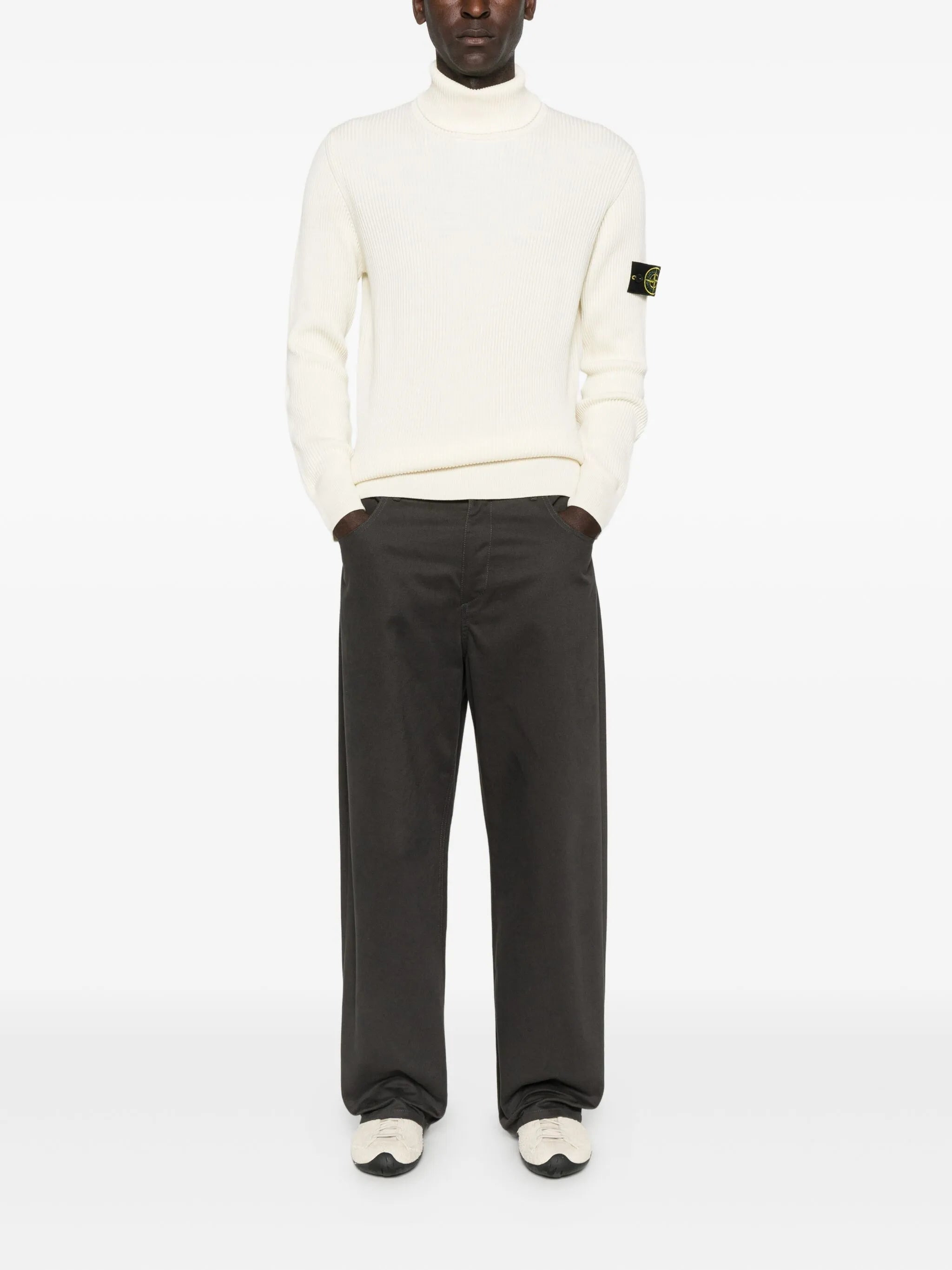 Stone Island Ribbed Logo-patch Sweater - 3