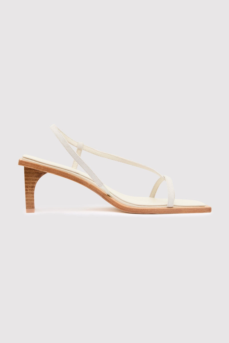 Suede Strap Heel - Cool White 4