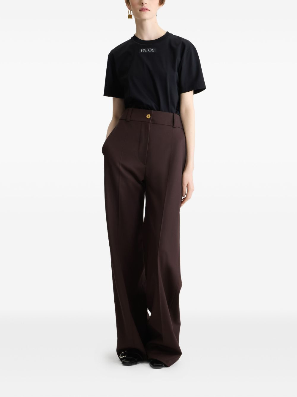 tailored gold-button trousers - 2