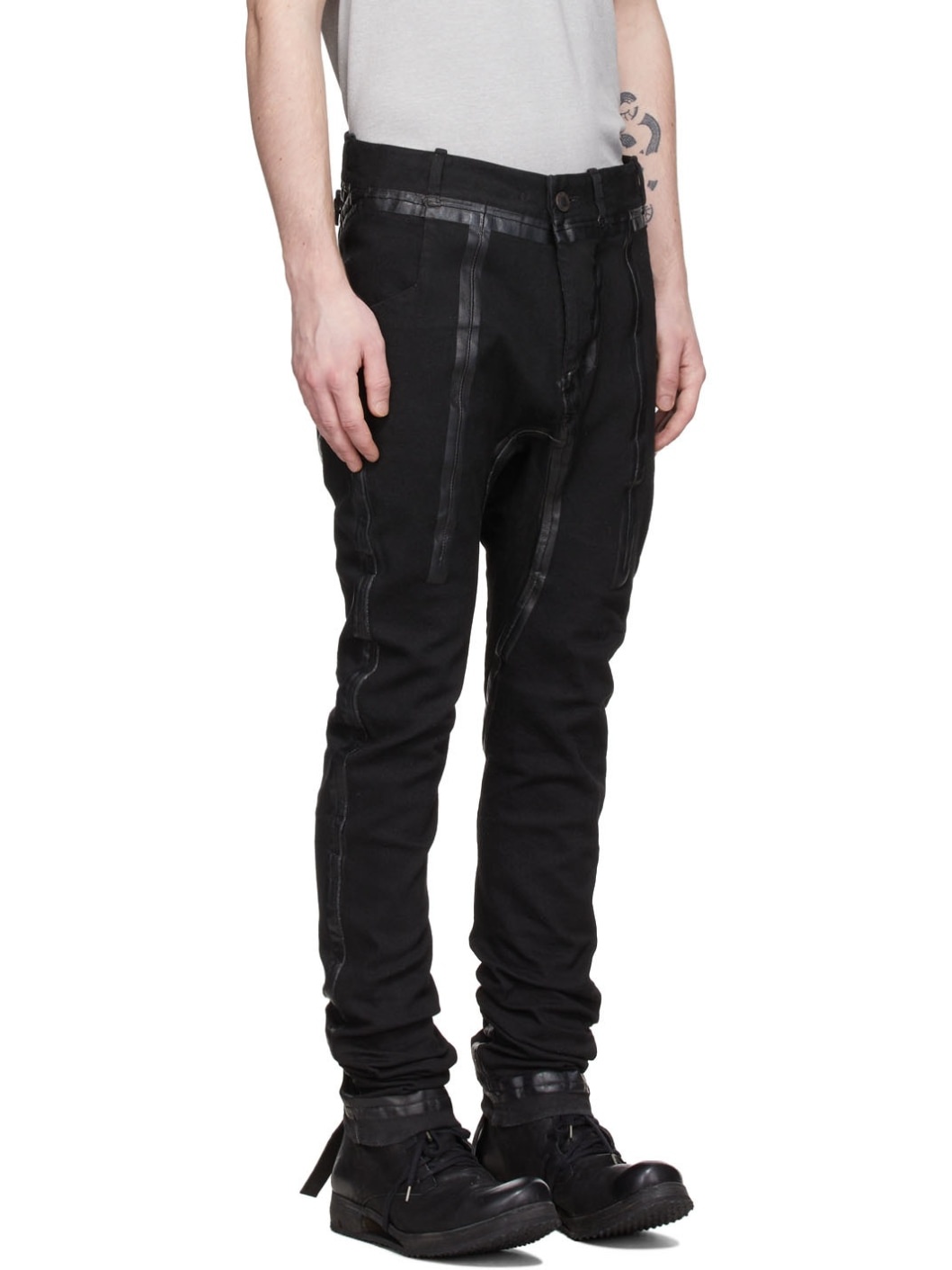 Black P14 Seam Taped Jeans - 2