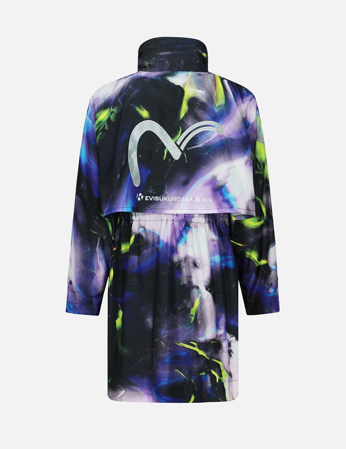 Abstract Print Hooded Wind Coat - 1