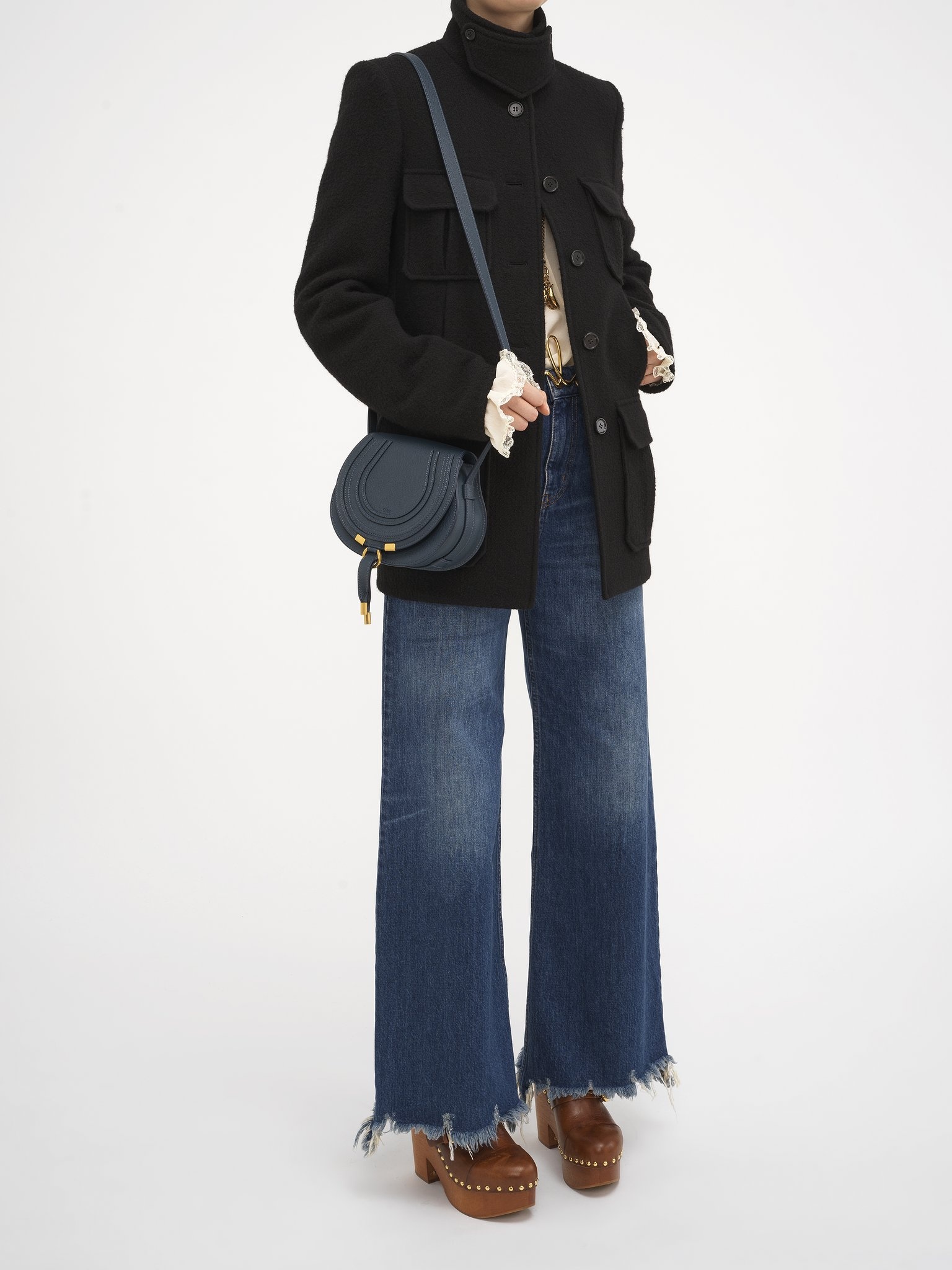 SMALL MARCIE SADDLE BAG IN GRAINED LEATHER - 2