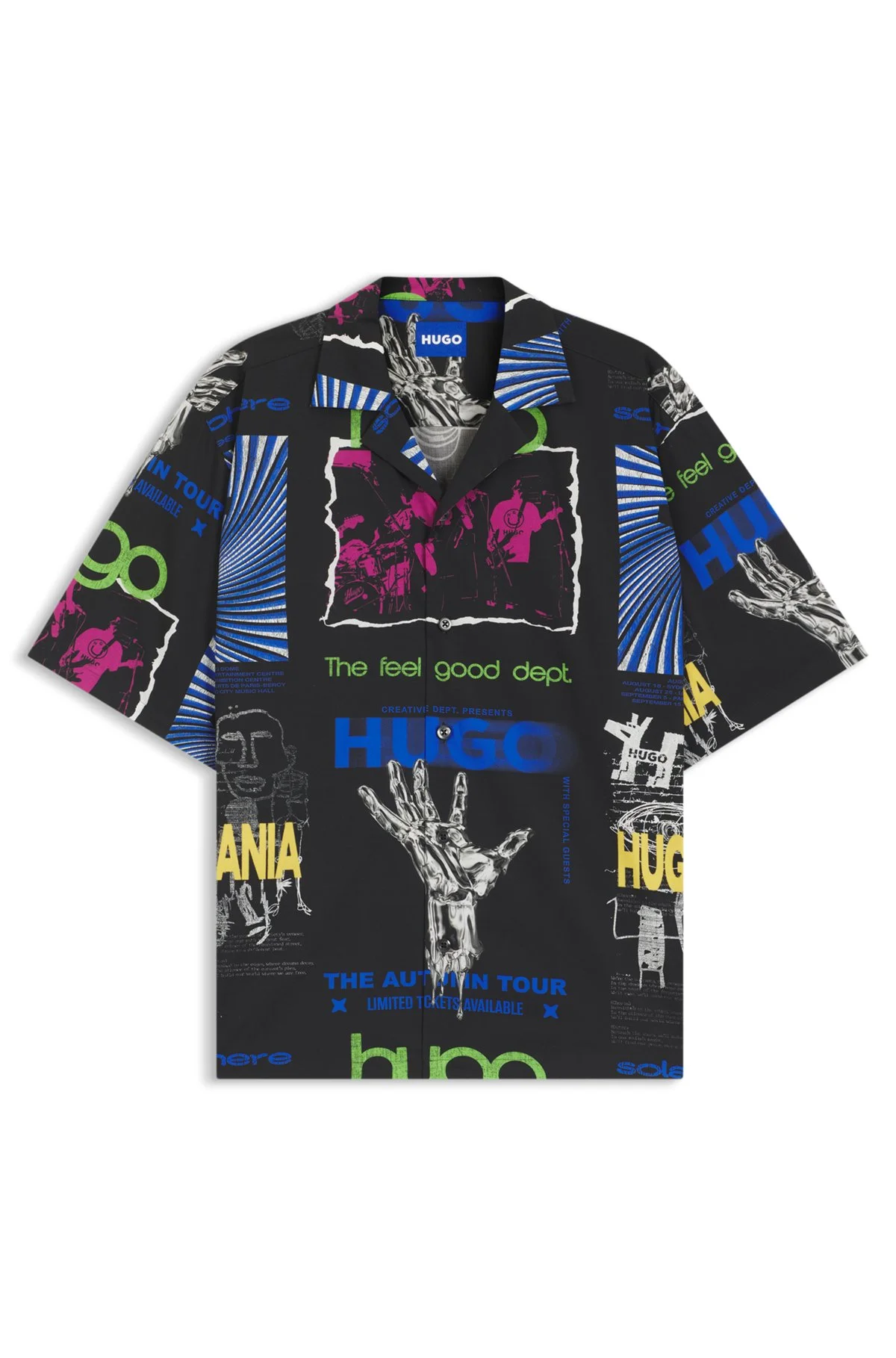 RELAXED-FIT SHIRT IN PRINTED COTTON POPLIN - 1