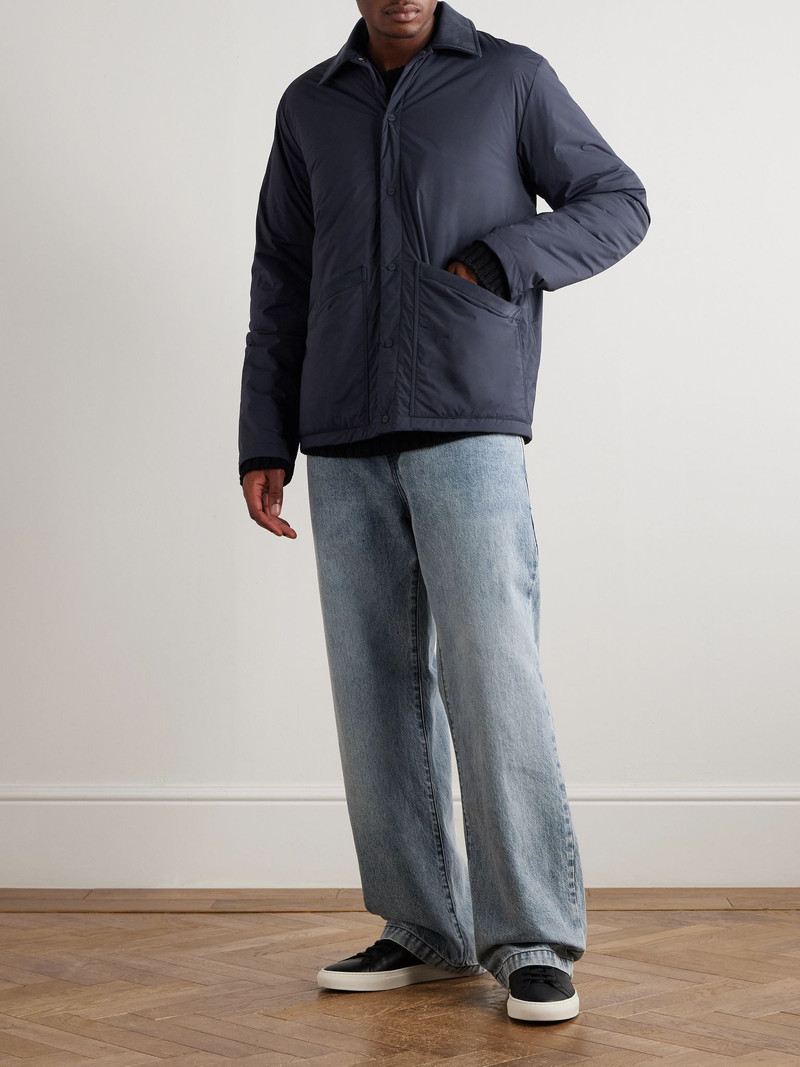 Herno Padded Cotton Corduroy-Trimmed Shell Jacket Navy outlook