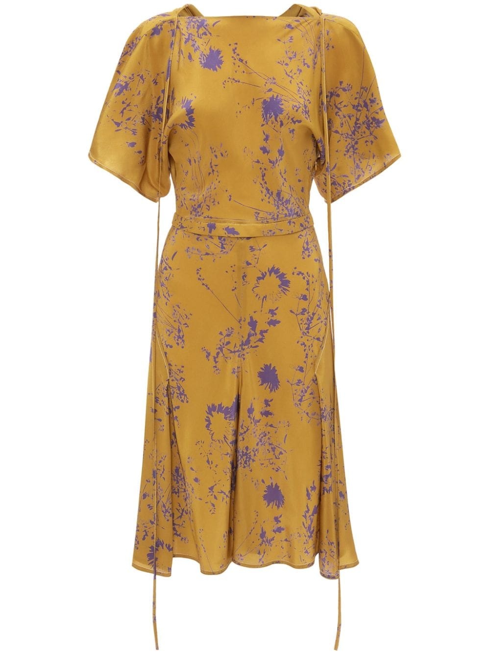 floral-print silk dress - 1
