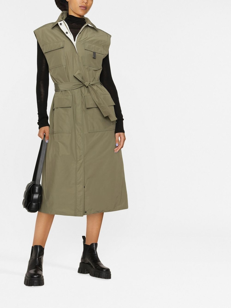 Brunello Cucinelli belted-waist sleeveless coat outlook