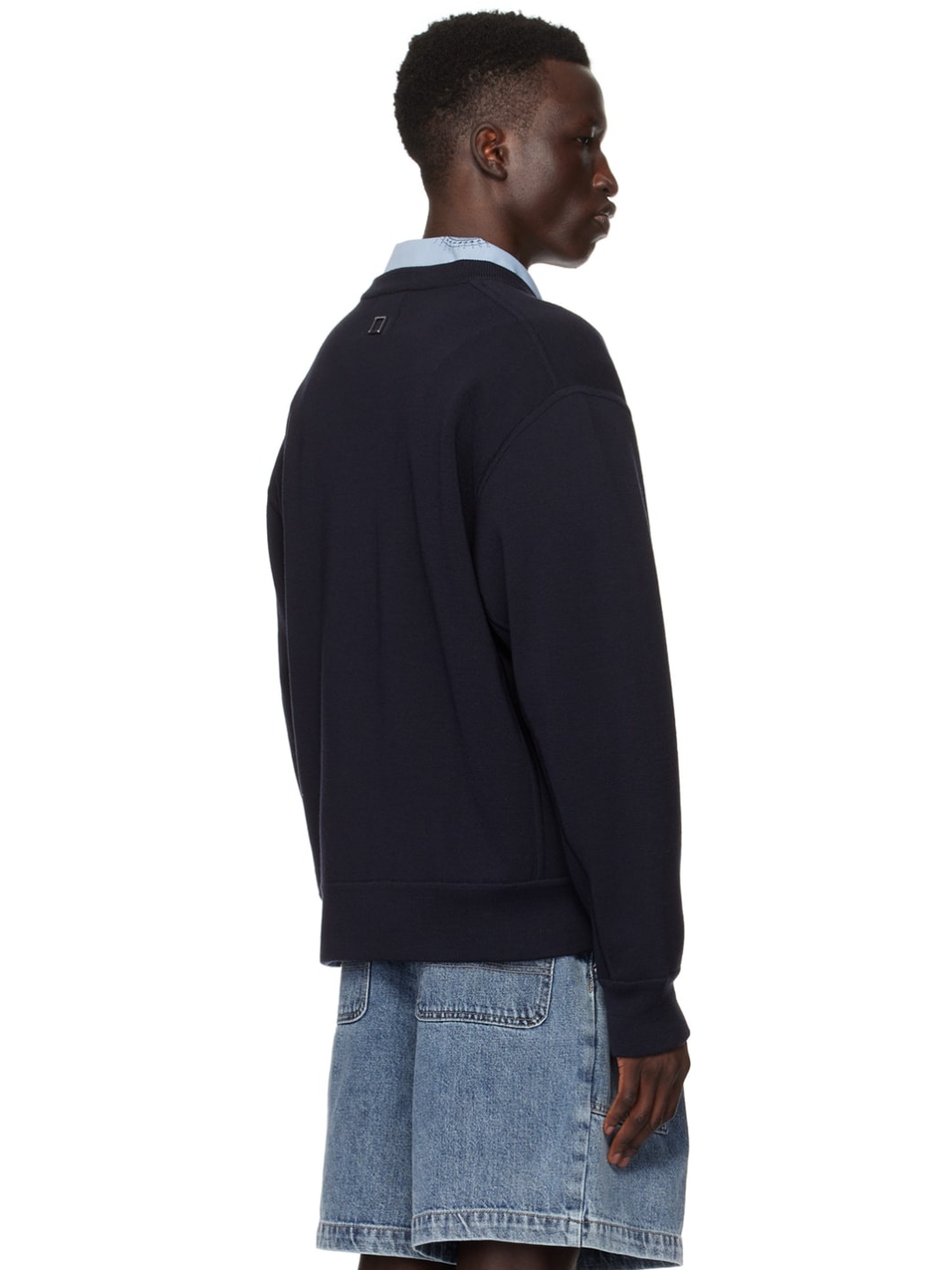 Navy Y-Neck Cardigan - 3