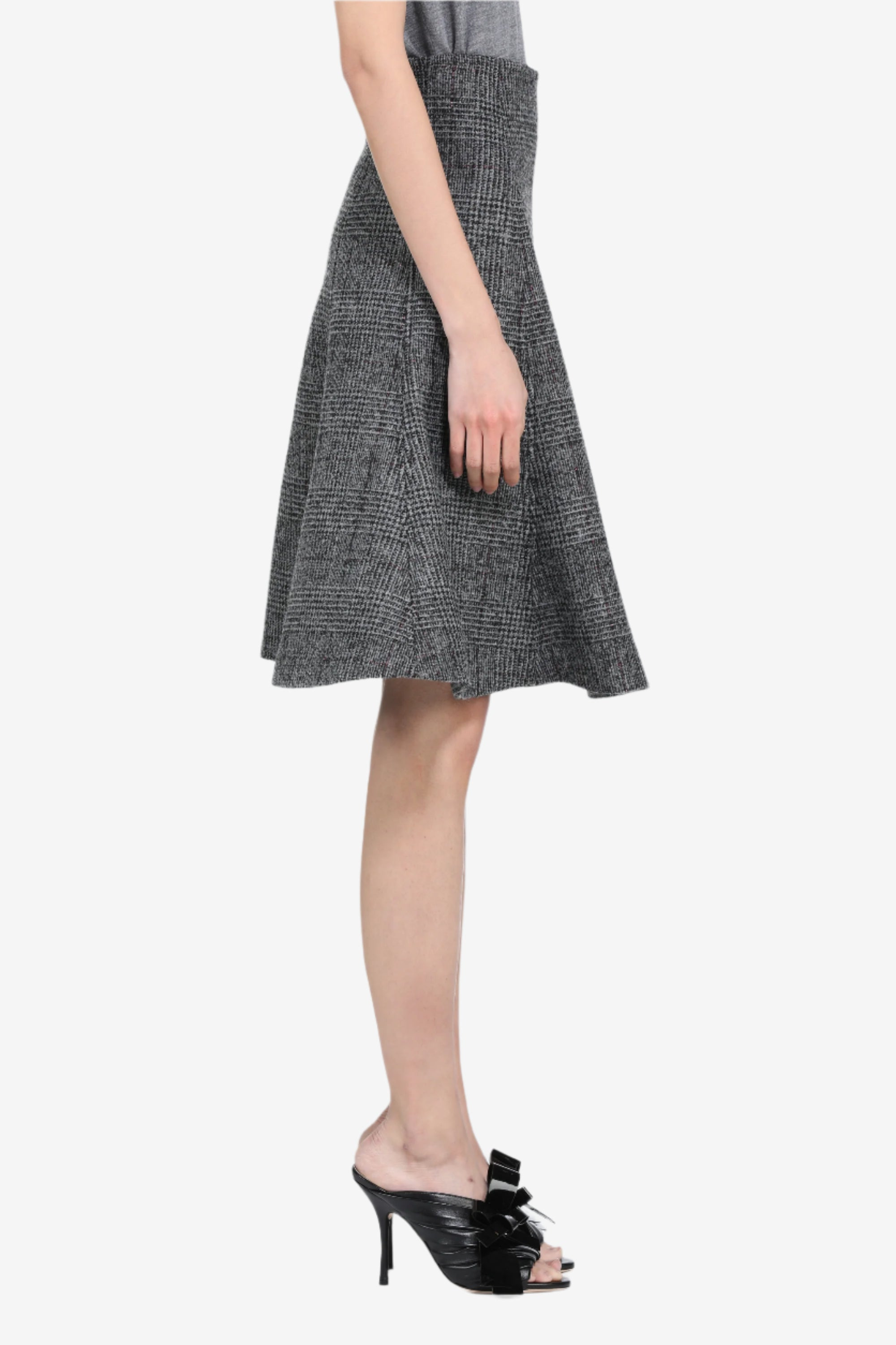 CHECKERED FLARED SKIRT - 3