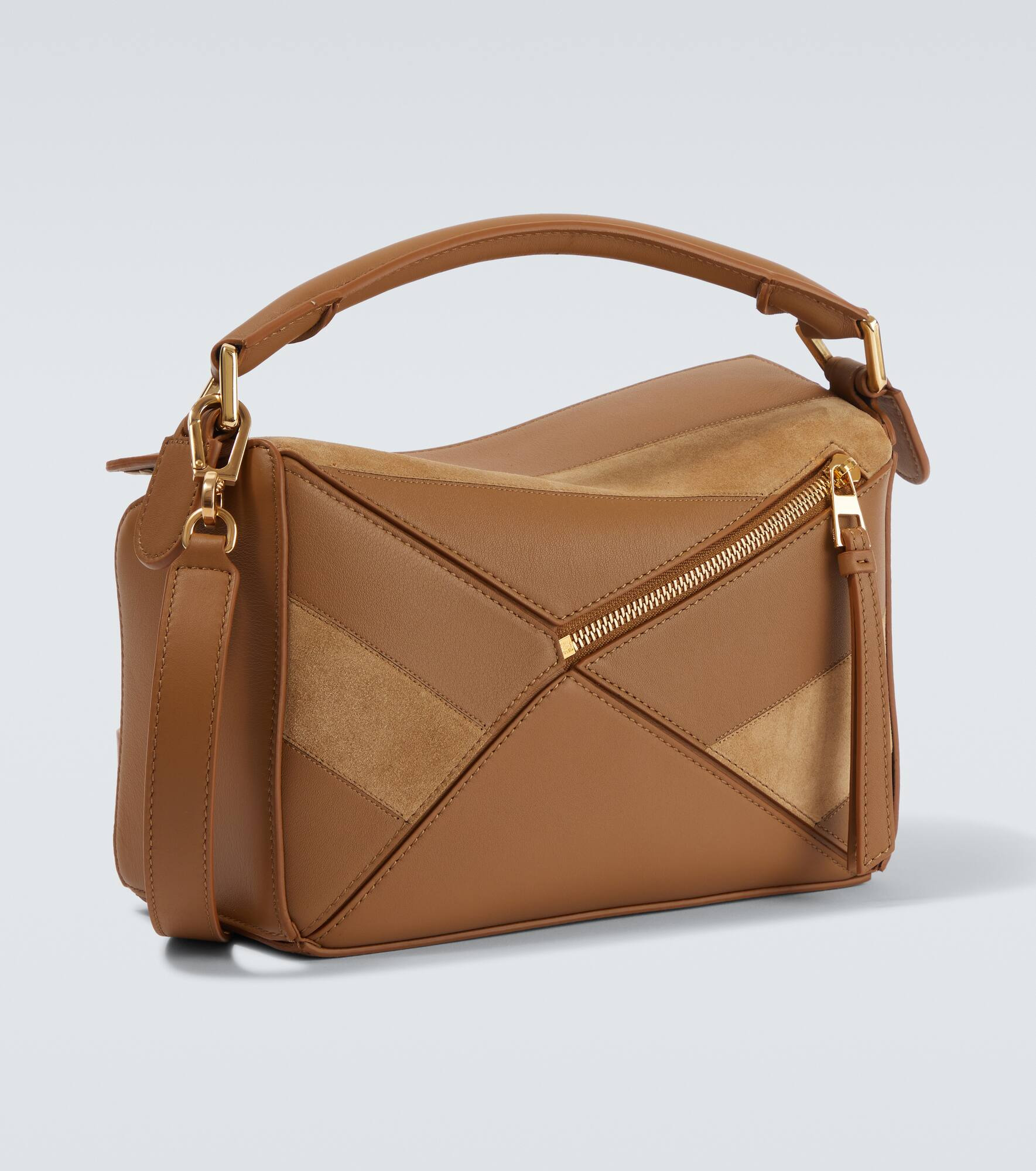 Puzzle Small leather and suede shoulder bag - 5