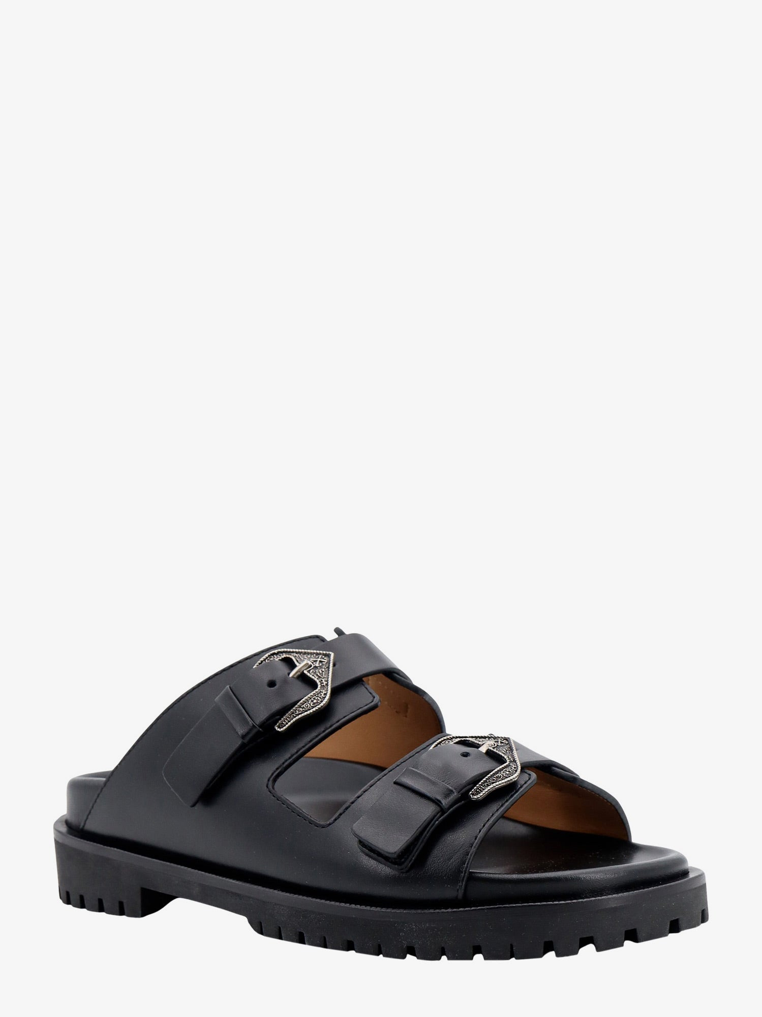 Leather Sandals With Metal Buckles With Arrow Logo - 2