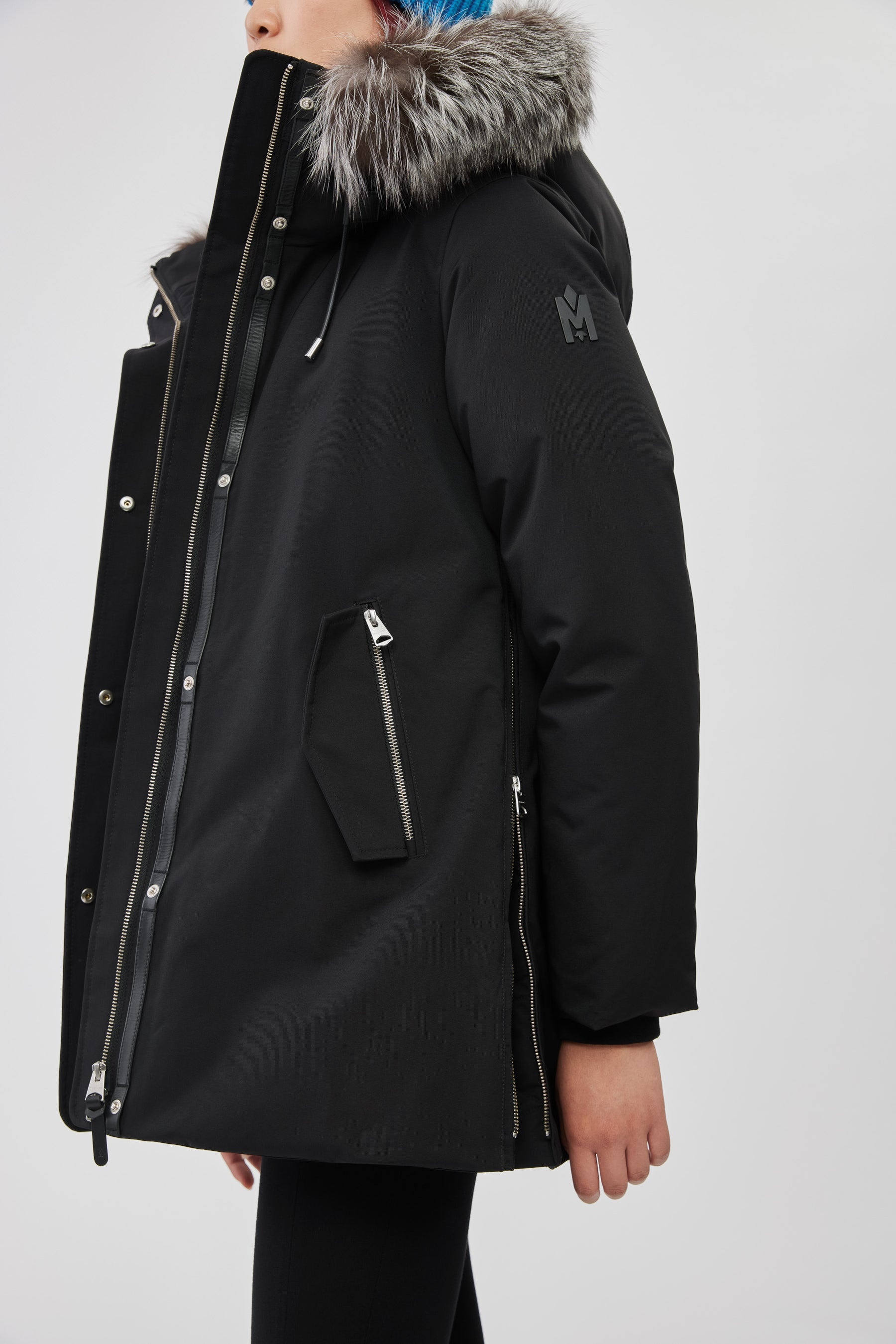 KINSLEE 2-in-1 oversized down parka with bib and silver fox fur - 7