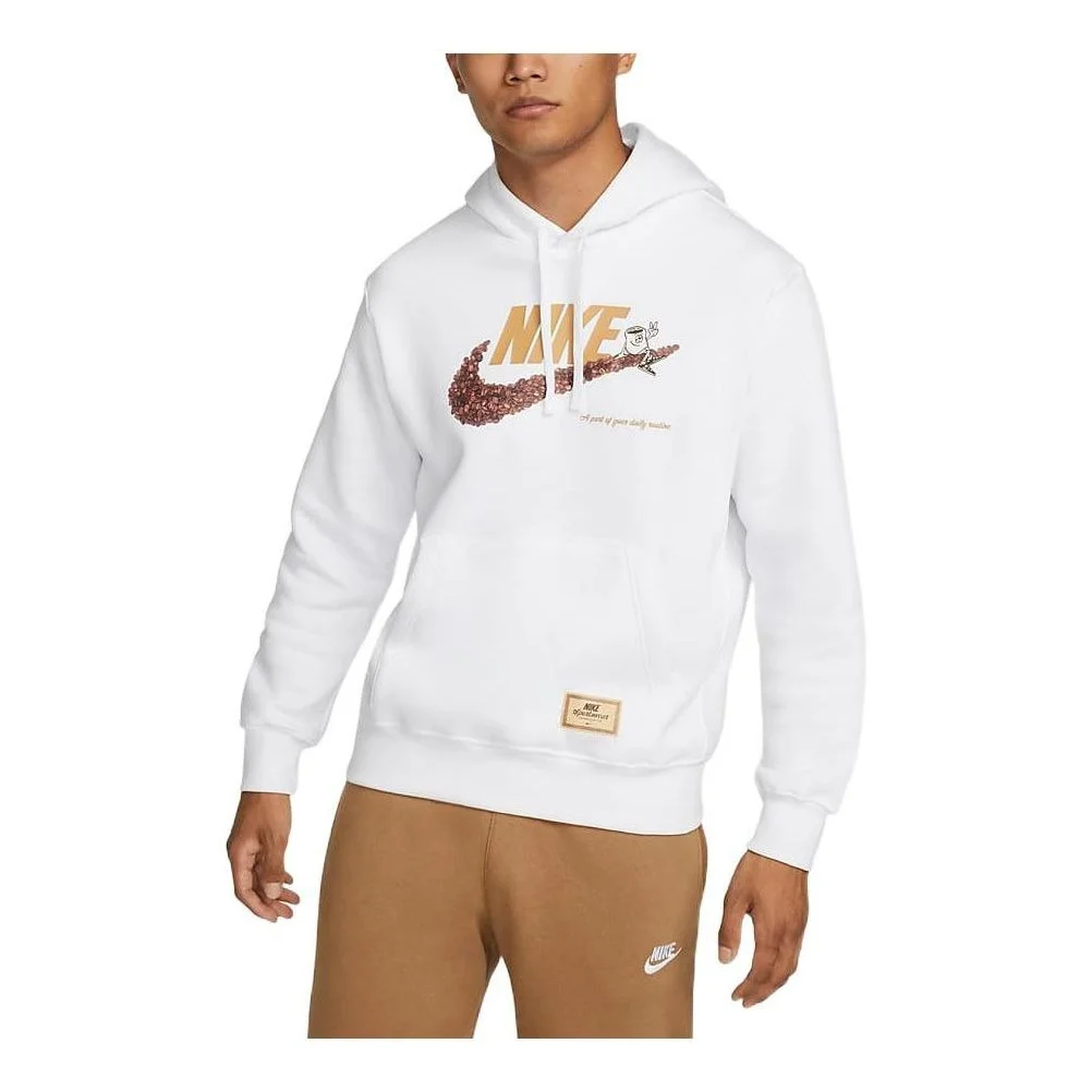 Nike NSW Coffee Bean Graphic Hoodie 'White' DX6513-100 - 1