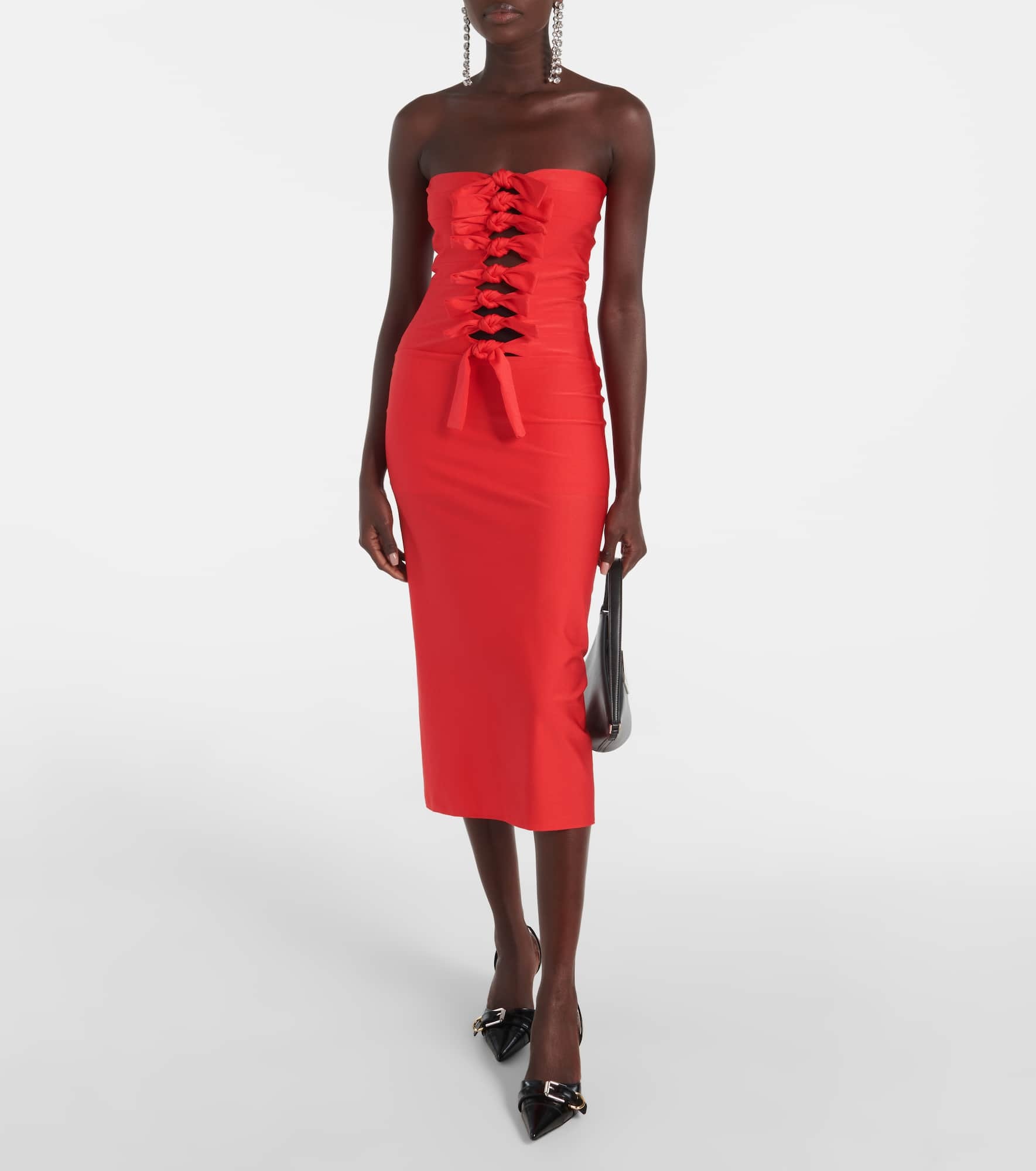 Gala tie-front jersey midi dress - 2