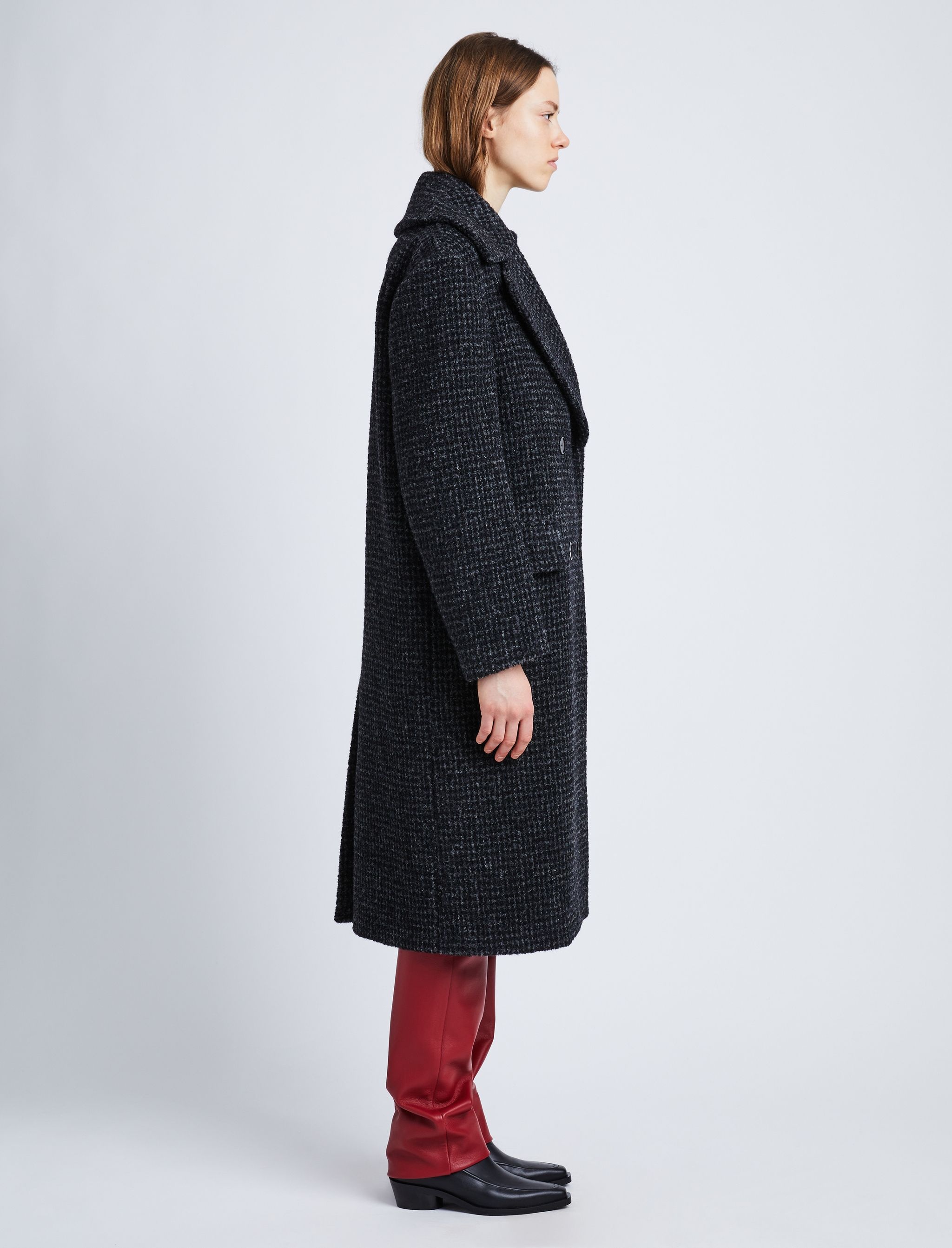 Melange Wool Boucle Coat - 5