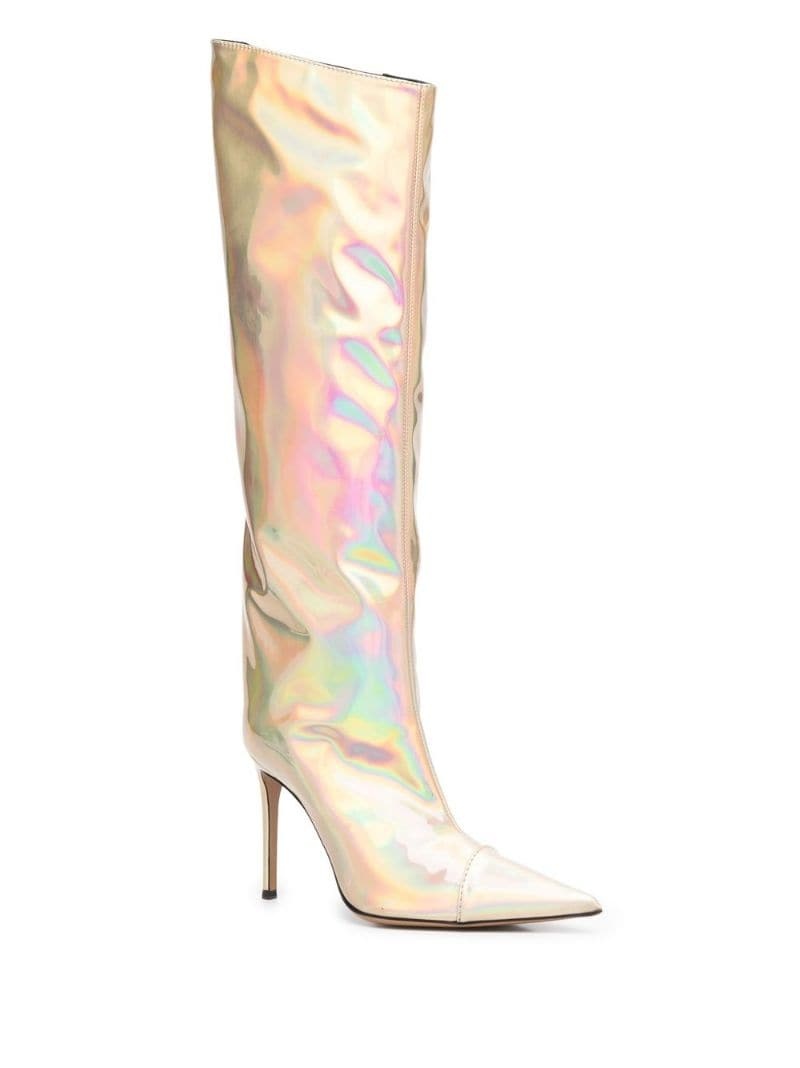 holographic knee-high 100mm boots - 2