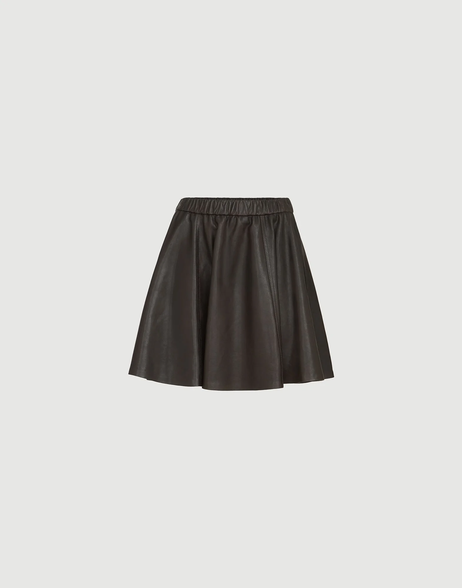 Polished nappa leather mini circle skirt - 1