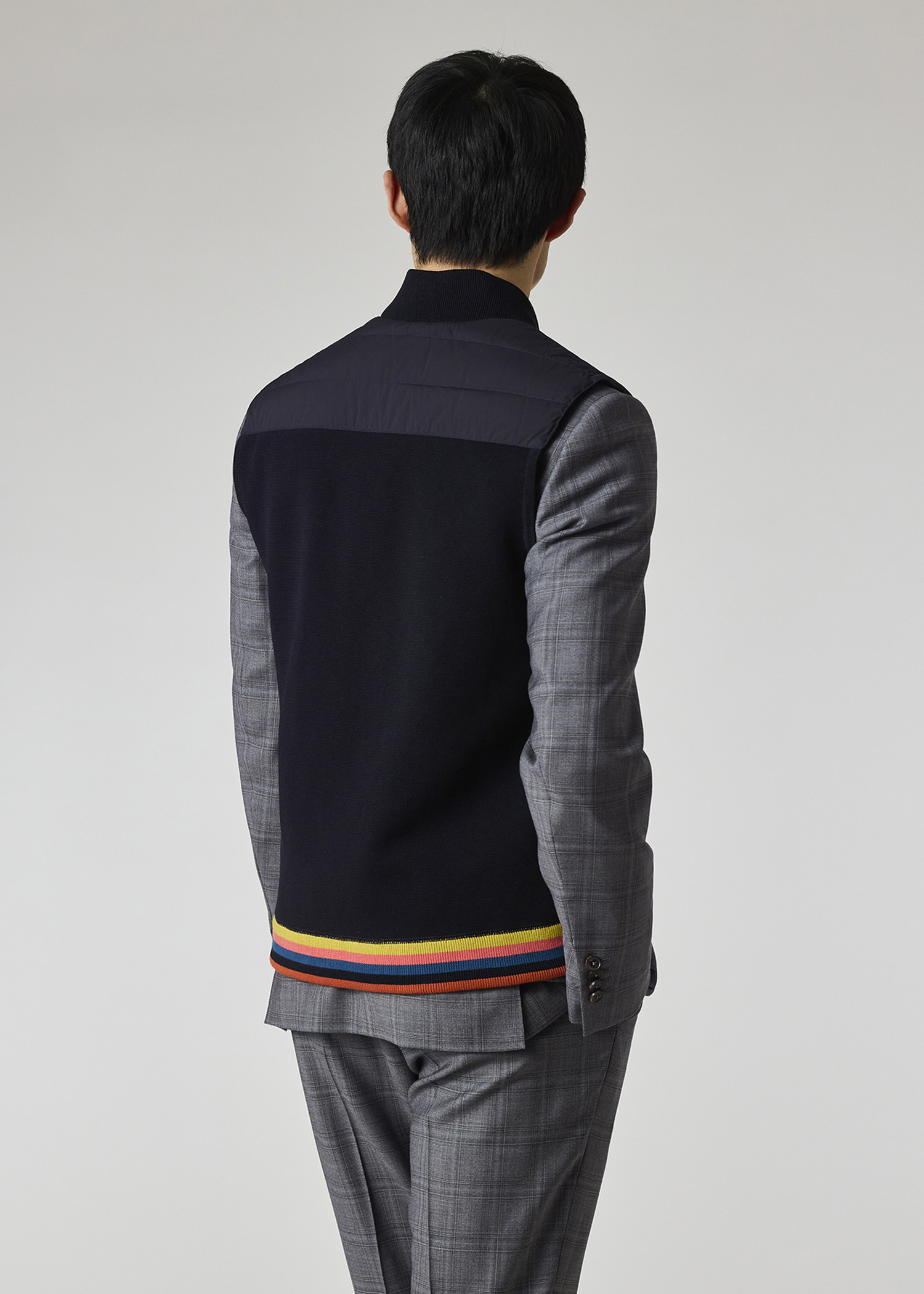 Navy Hybrid Down Gilet - 7