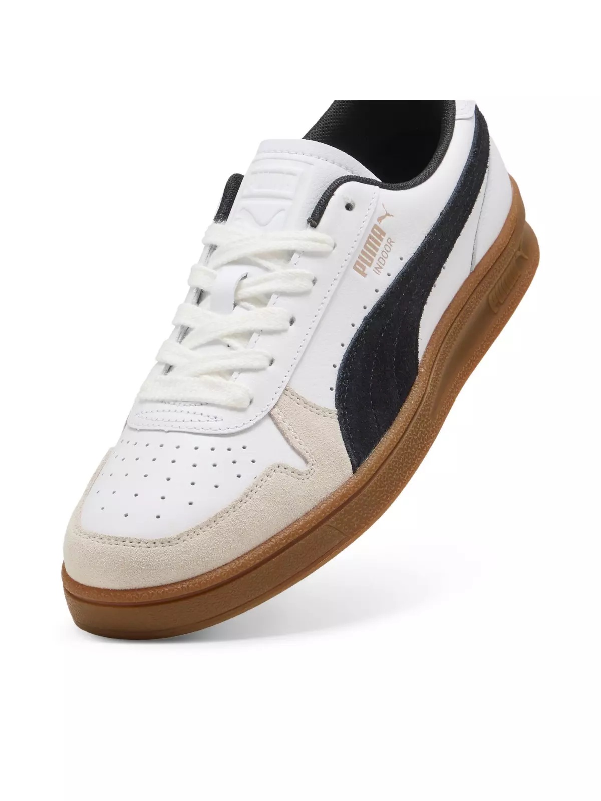 PUMA Indoor "PUMA White/PUMA Black/Gum" Men's Shoe - 5