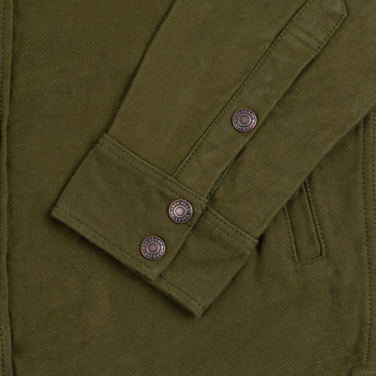 IHSH-331-ODG 12oz Moleskin CPO Shirt - Olive - 8