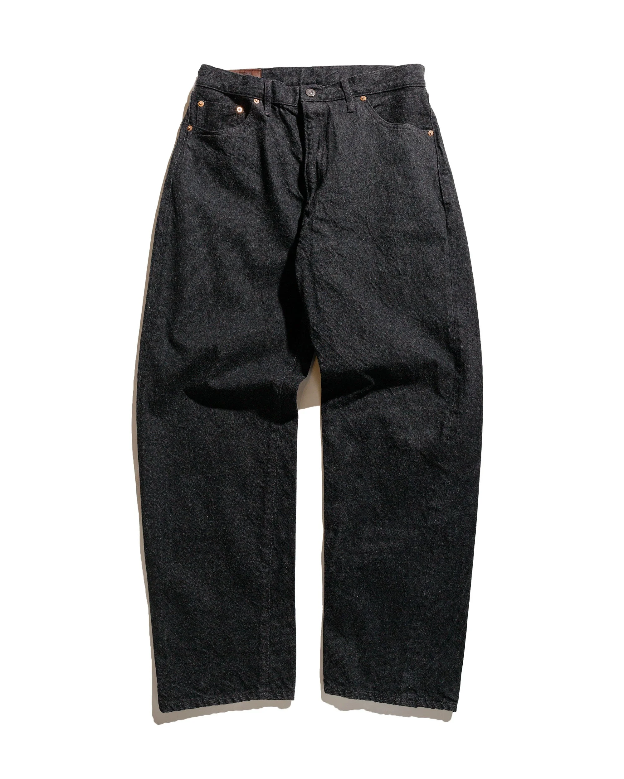 5P Zipper Front Denim Pants Black One Wash - 1