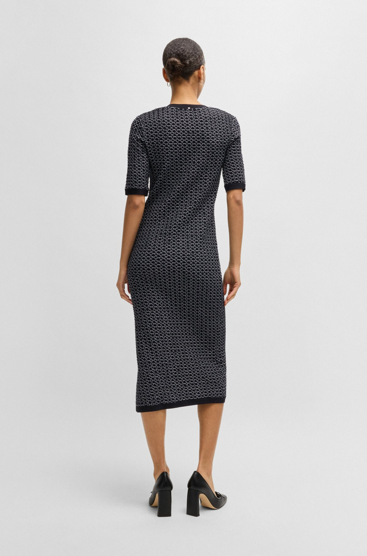 STRUCTURED-STRIPE DRESS IN STRETCH-COTTON JERSEY - 5
