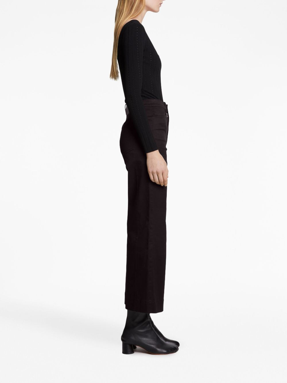 high-waisted cropped trousers - 3