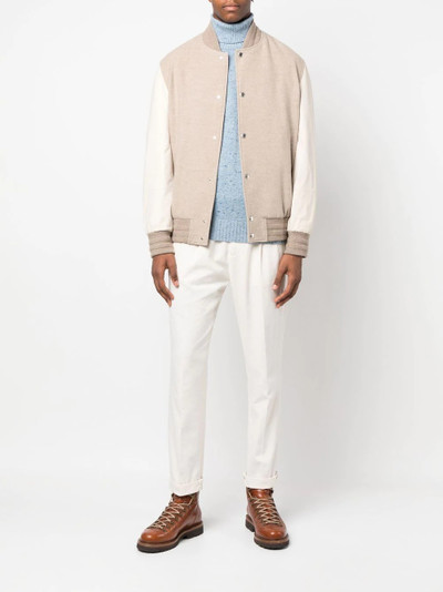 Brunello Cucinelli colour-block cashmere bomber jacket outlook