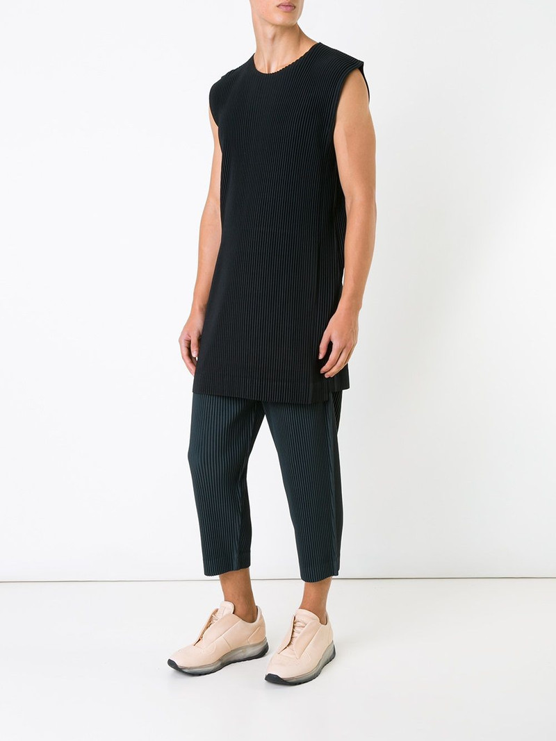 ISSEY MIYAKE pleated long tank top outlook