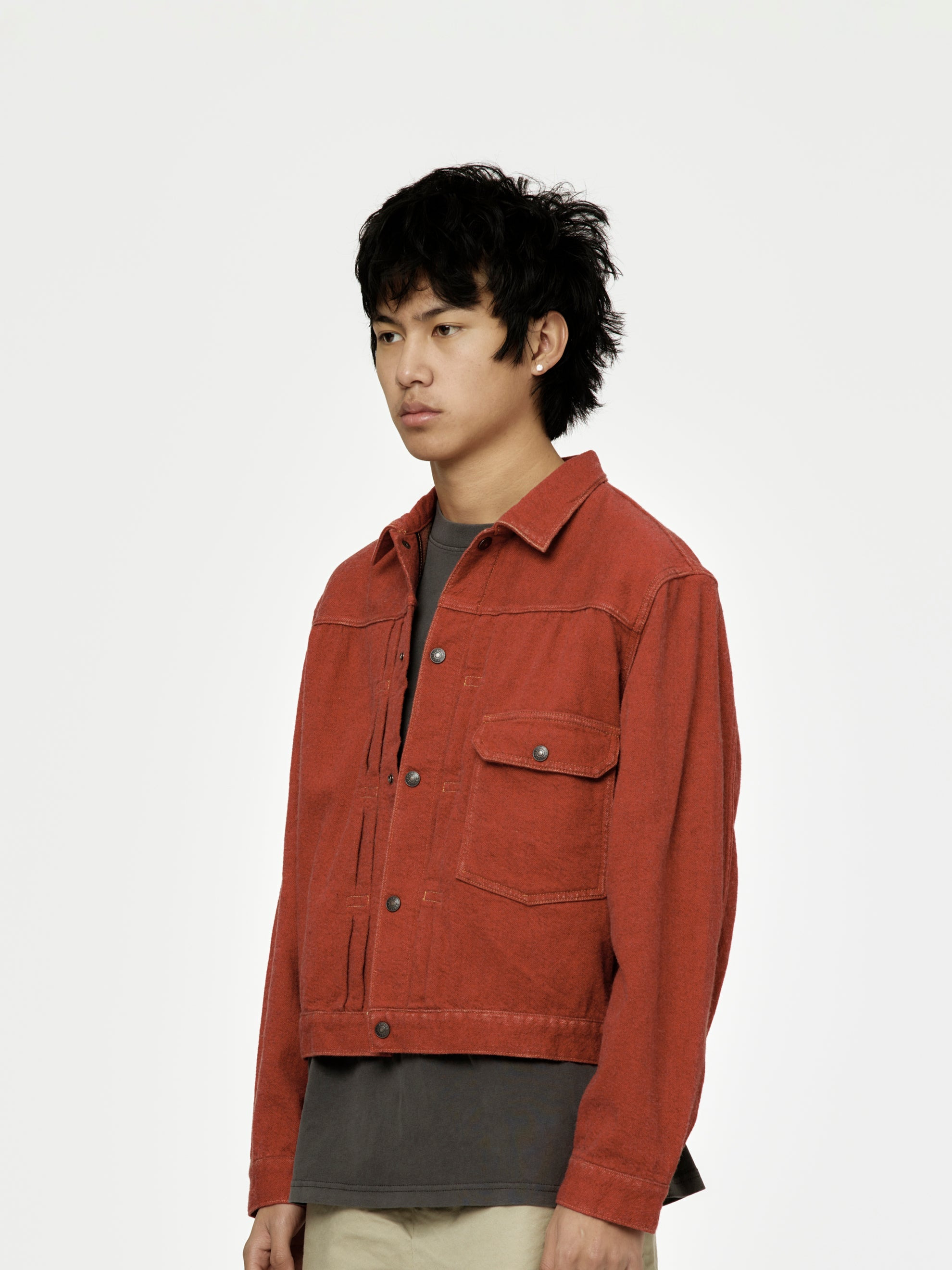 TWILL AGING-WOOL 1ST JKT (FADED RED) - 2