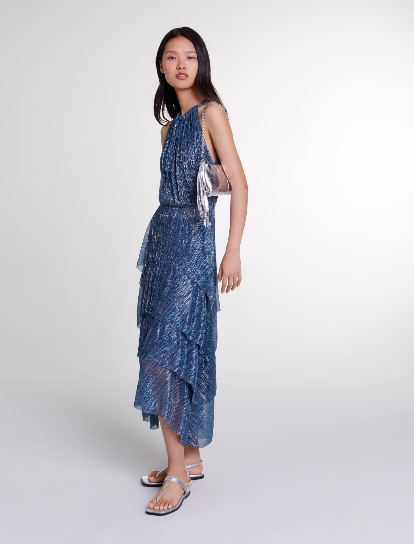 Ruffled lamé maxi dress - 2