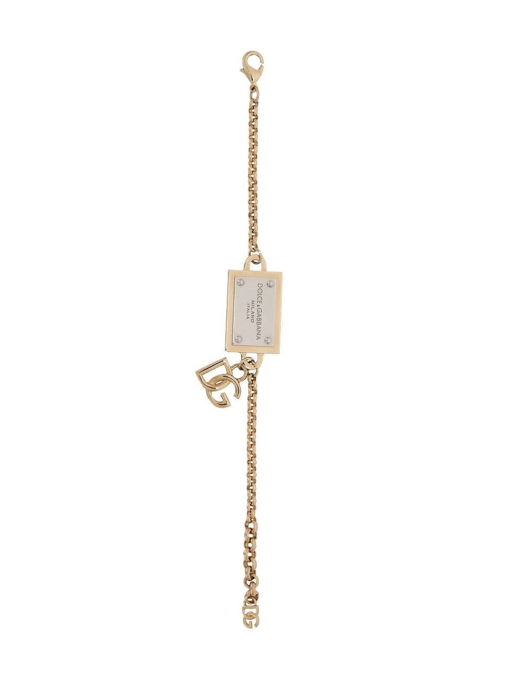 logo-lettering chain-link detailing bracelet - 2