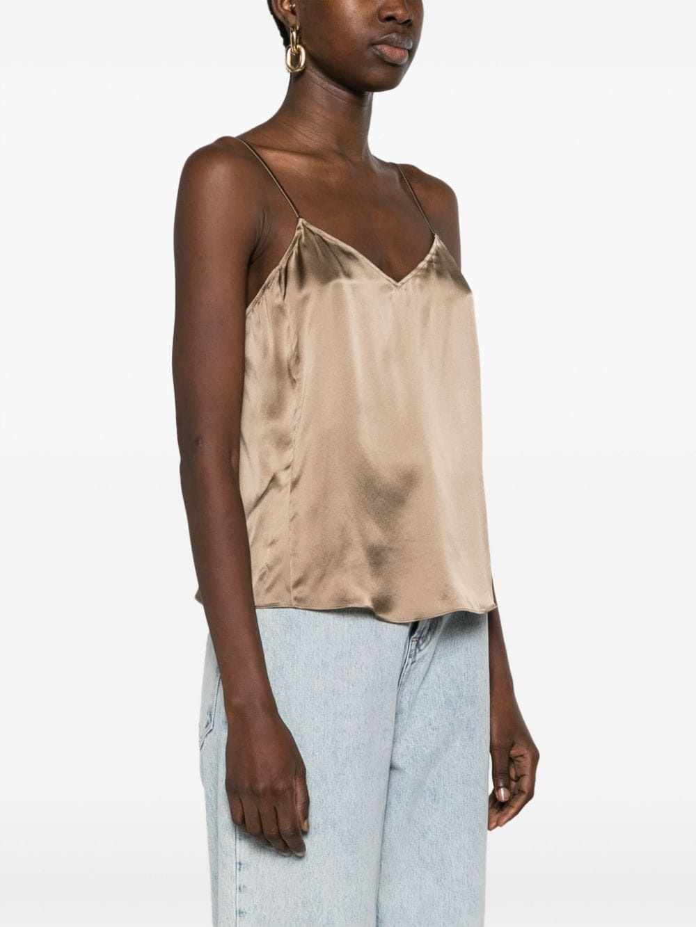 FRAME V neck silk cami top REVERSIBLE
