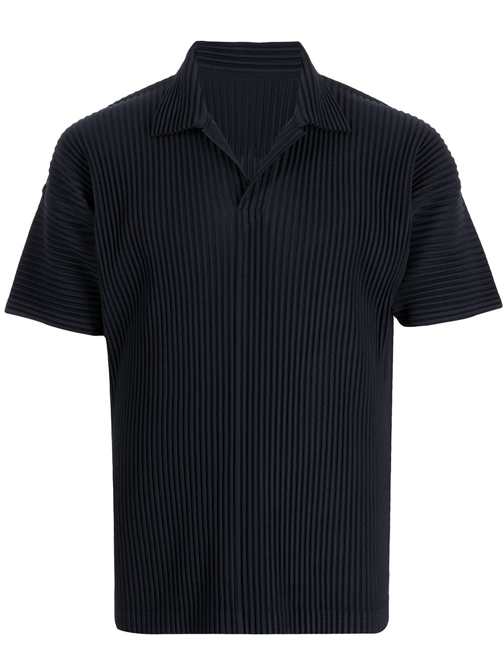 pleated short-sleeve polo shirt - 1