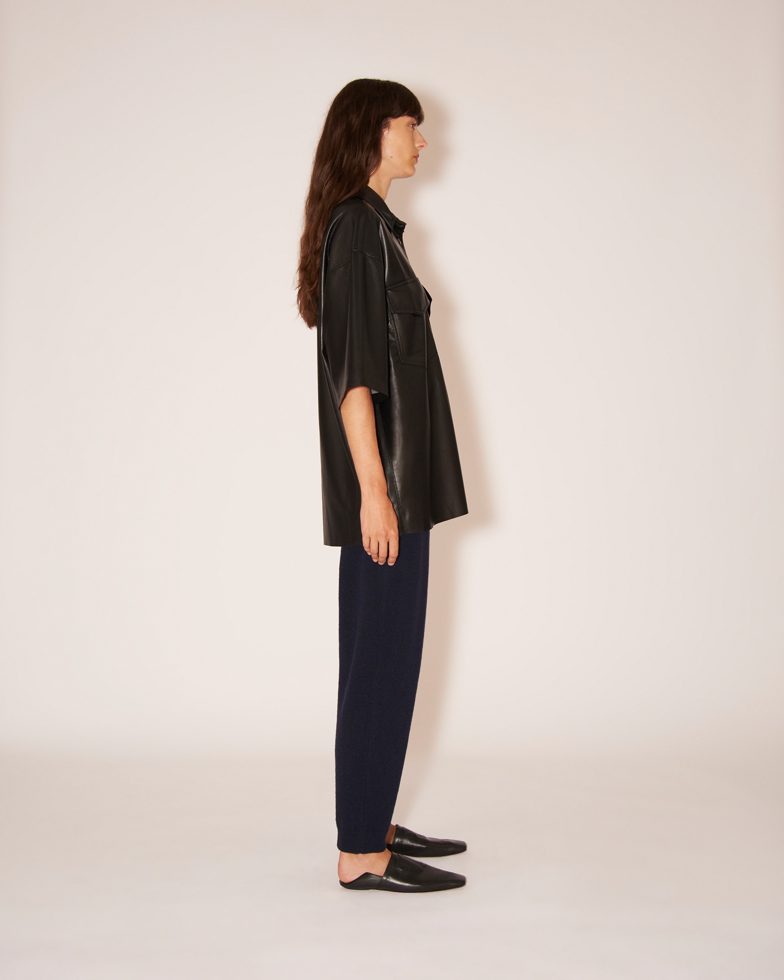 ROQUE - Vegan leather shirt - Black - 4