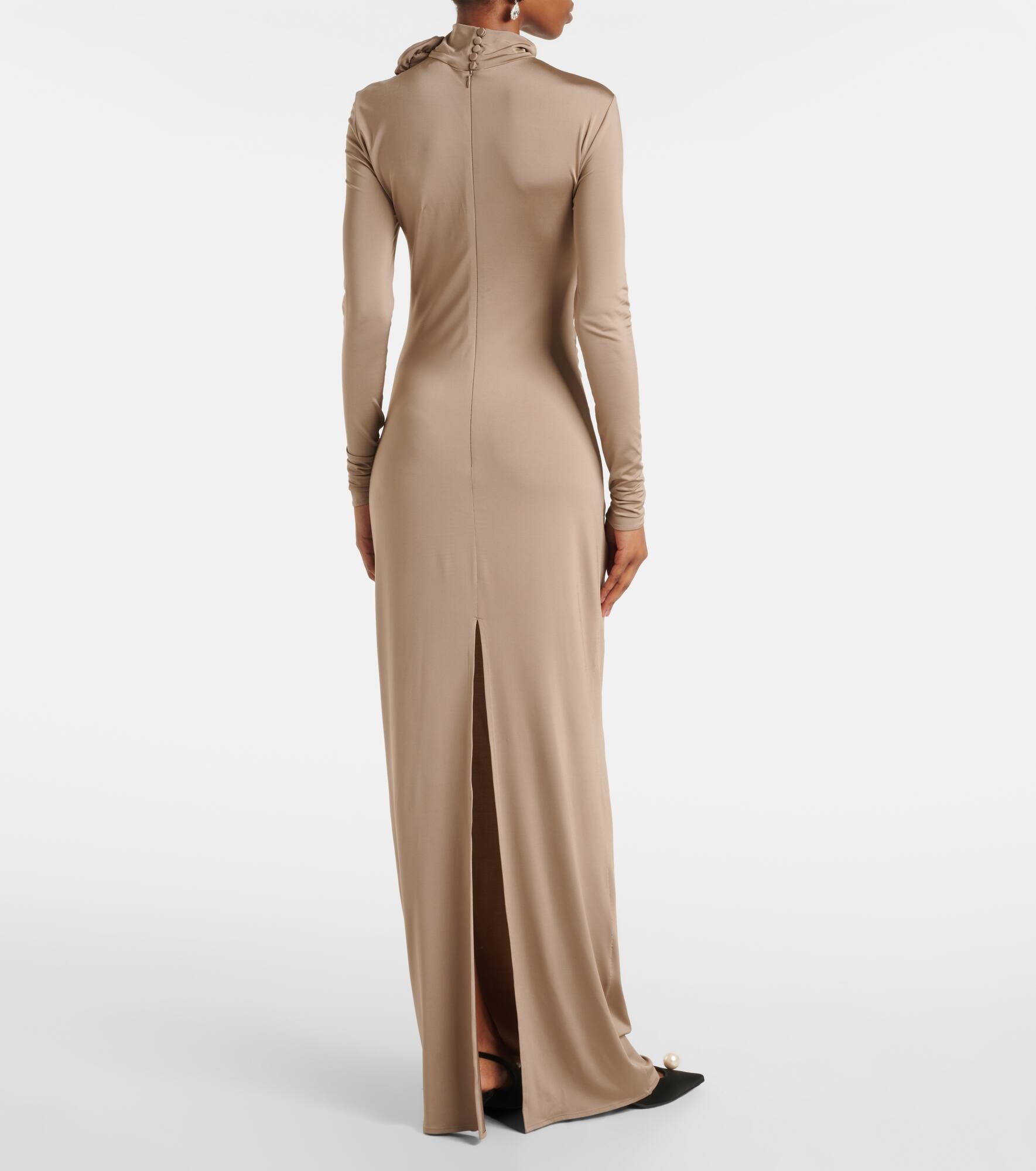 Floral-appliqué gown - 3