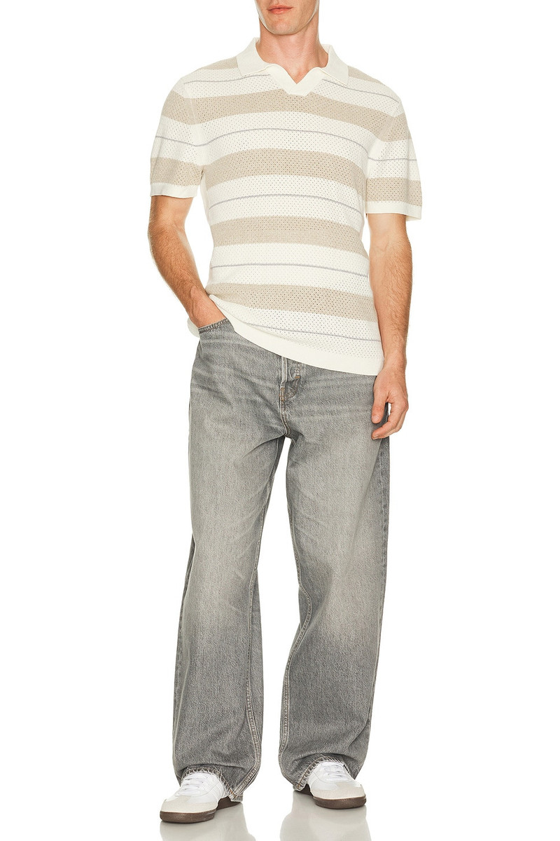 Reigning Champ Cotton Linen Stripe Victor Polo outlook