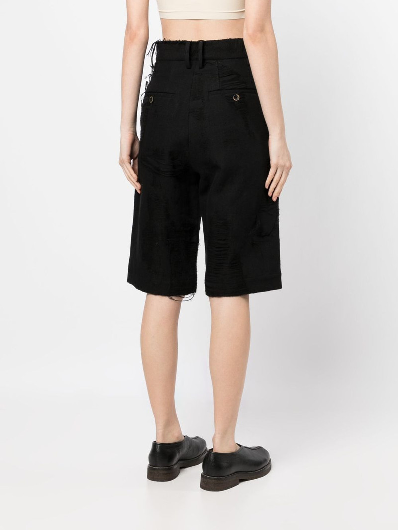 distressed-finish knee-length shorts 4