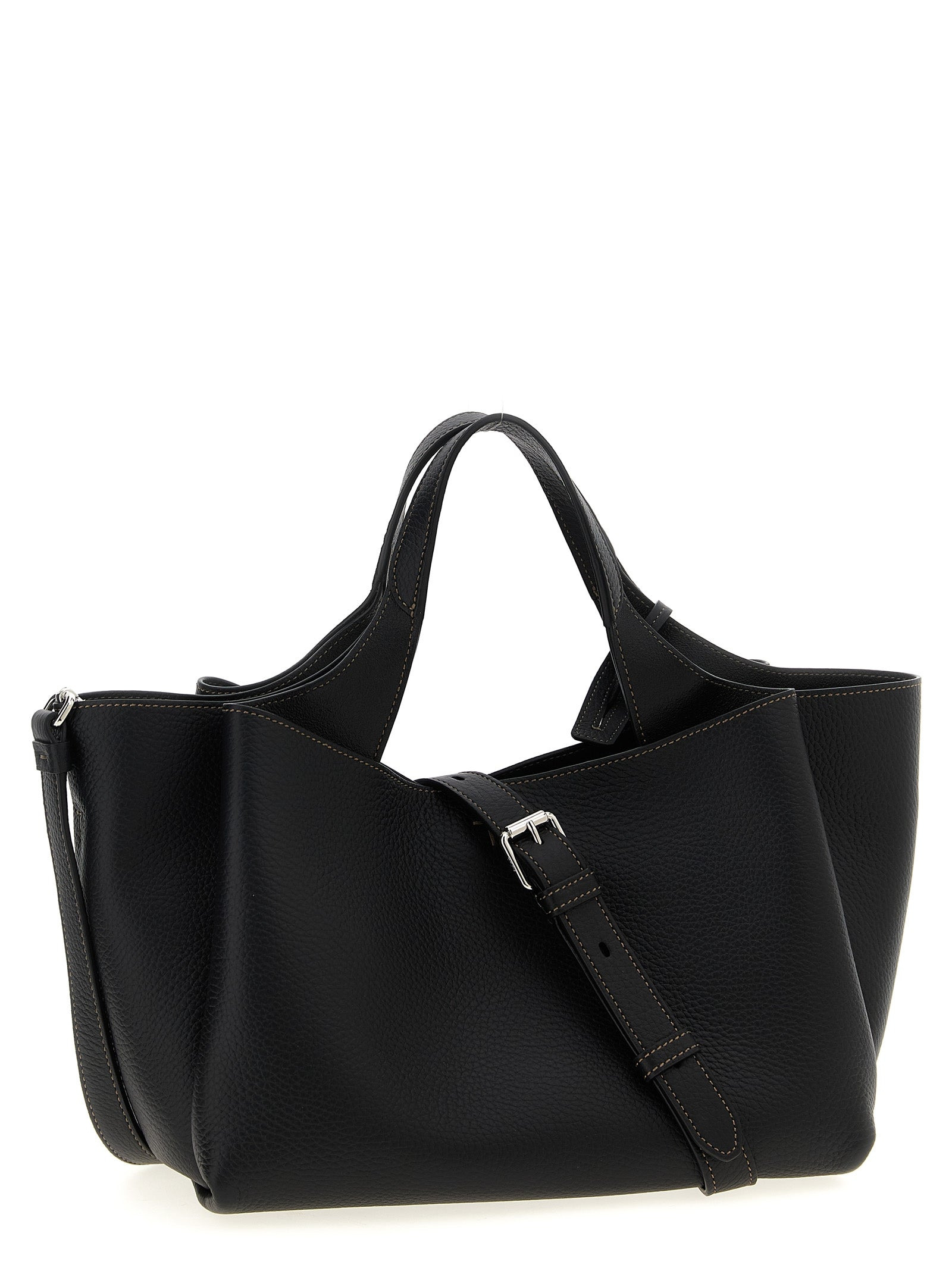 Mini Leather Handbag Hand Bags Black - 2