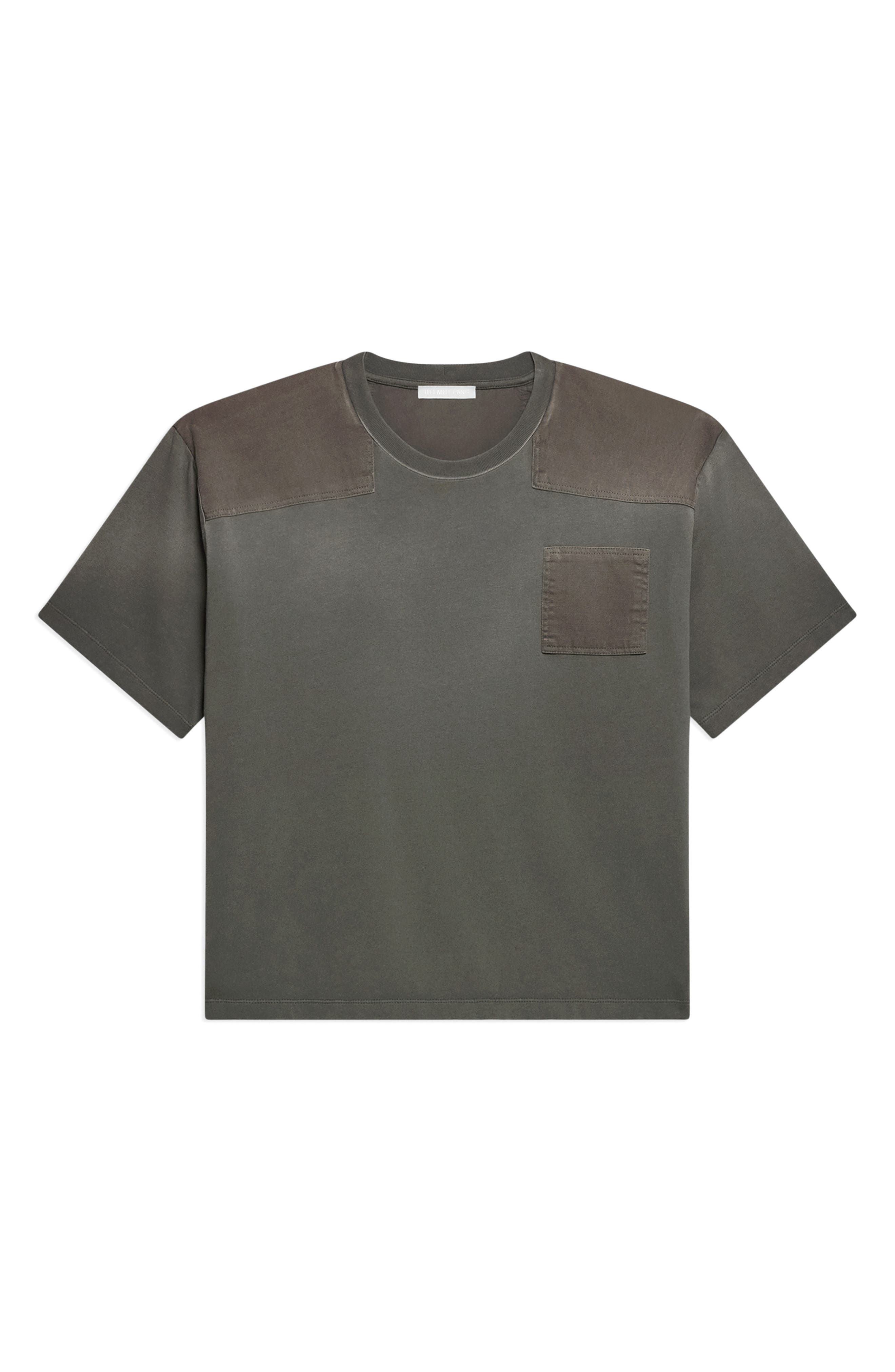 Helmut Lang Patch Cotton T-Shirt in Moss - 5