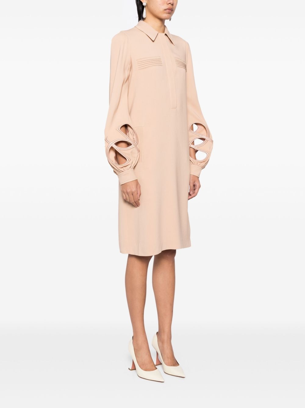 embroidered cut-out dress - 3