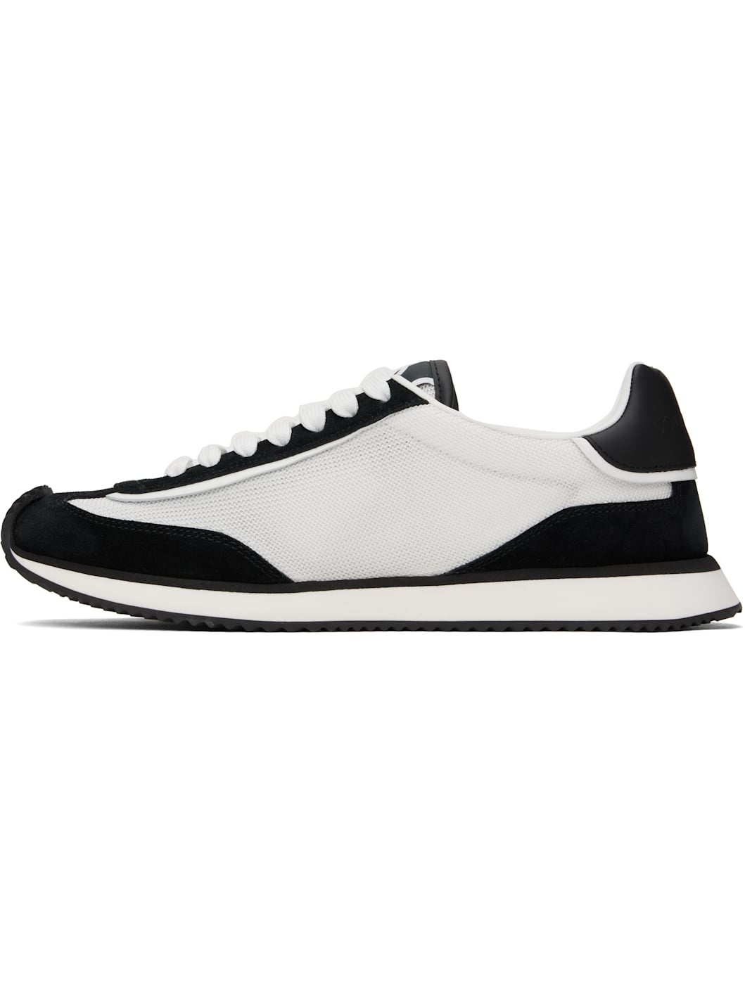 White & Black Mixed-Material 'DG' Cushion Sneakers - 3