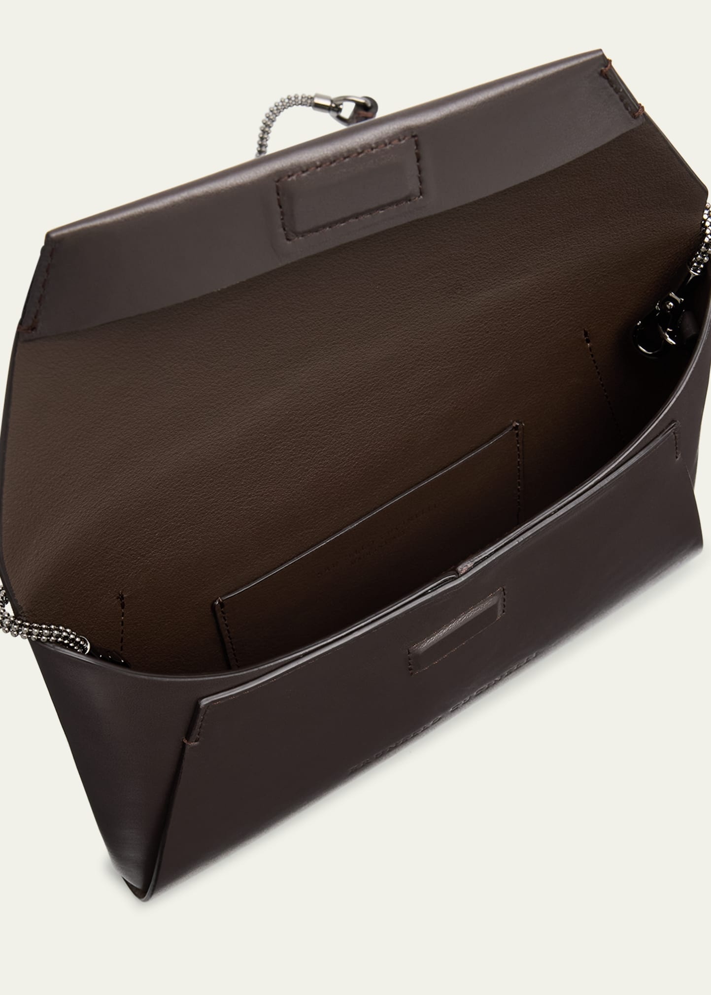 Envelope Flap Leather Clutch Bag - 4