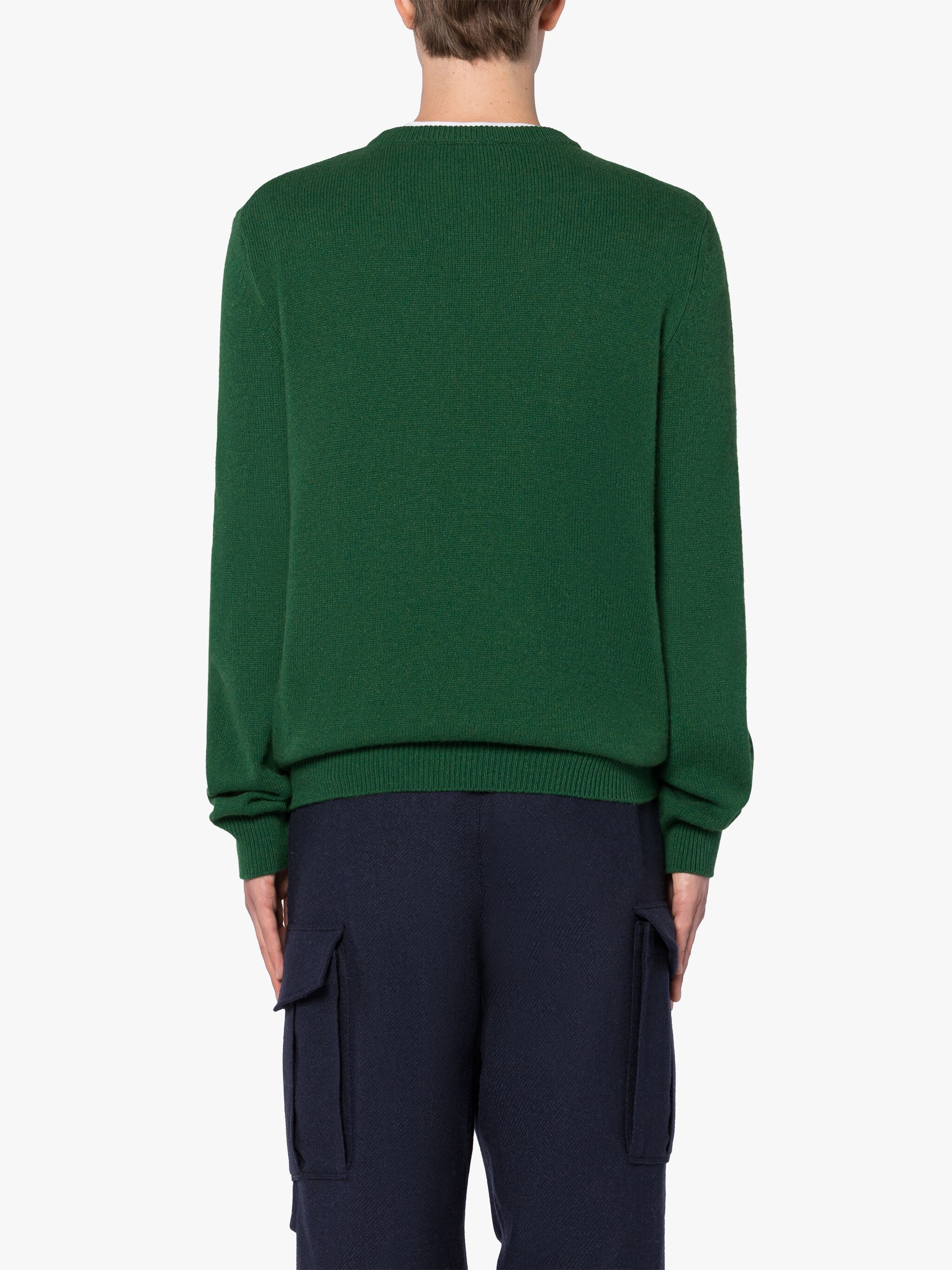 HOLKHAM GREEN CASHMERE CREWNECK SWEATER - 4