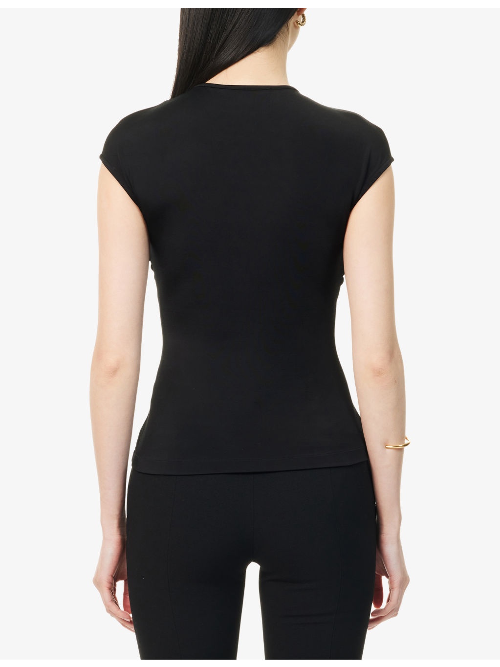 Paola Twist-Front Stretch-Jersey Top - 4