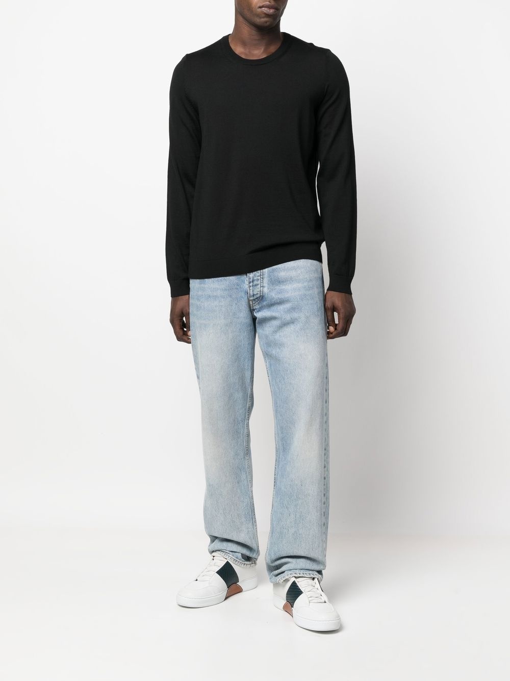crew neck pullover sweater - 2
