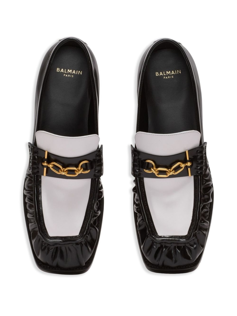 glazed leather loafers - 4