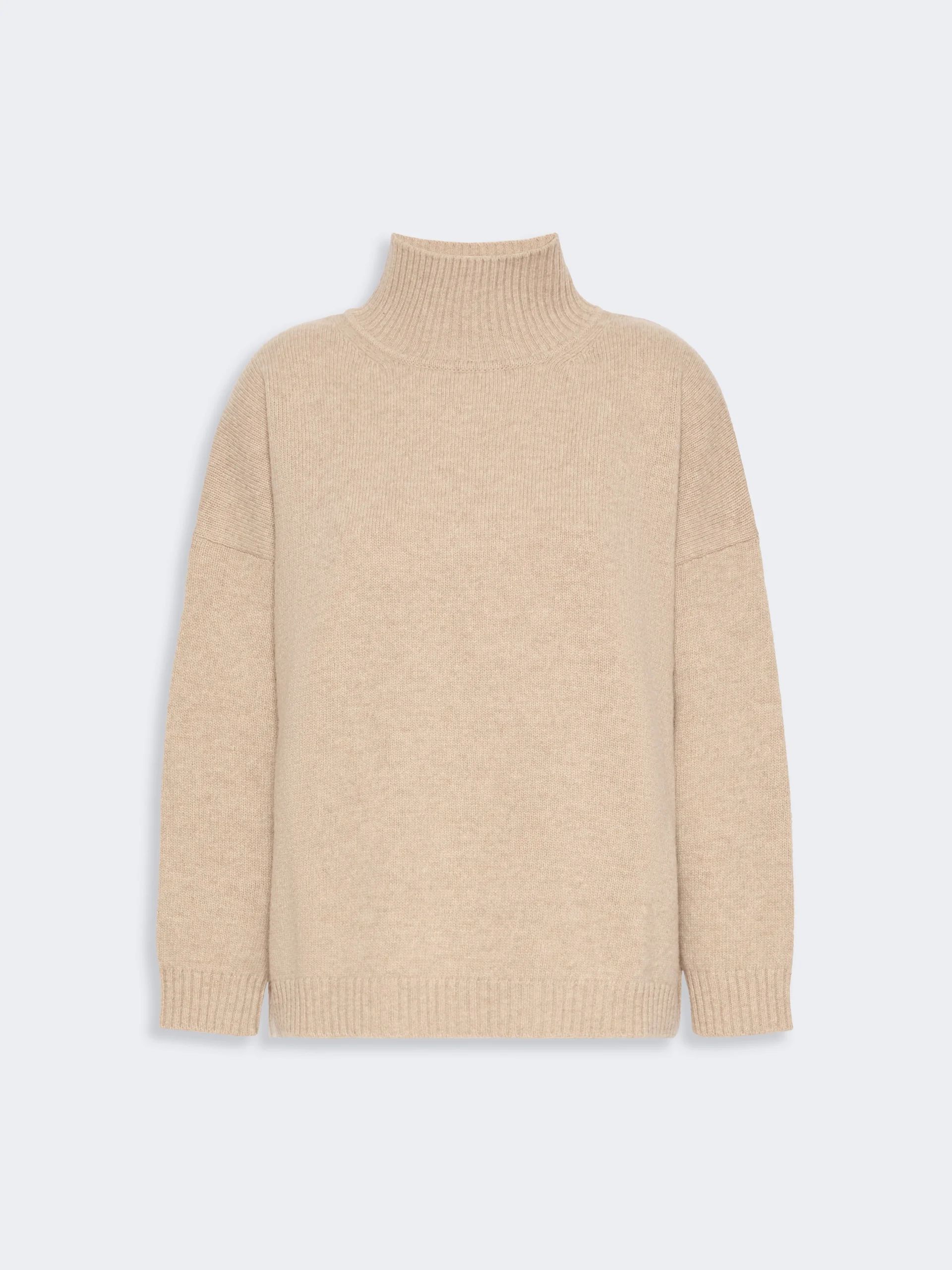 BORGIA Wool knit turtleneck jumper - BEIGE - 1