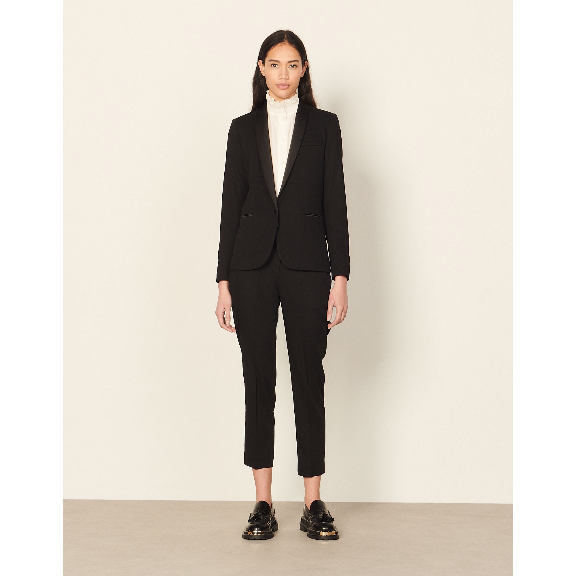 Tuxedo jacket with satin inset - 7