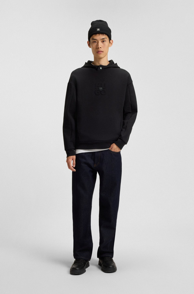 HUGO INTERLOCK HOODIE WITH STACKED LOGOS outlook